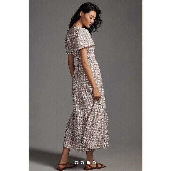 New Anthropologie The Somerset Maxi  Dress In Crimson Size Small - Picture 3 of 9